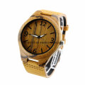 Leather Wood Wristwatches OEM Charm Wood Watches with Your Logo